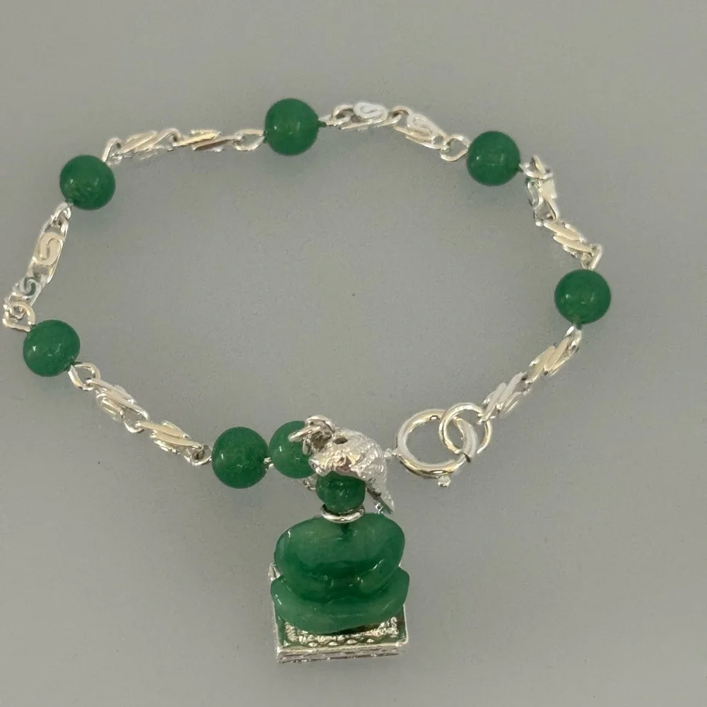 Elegant 925 silver bracelet aventurine stone